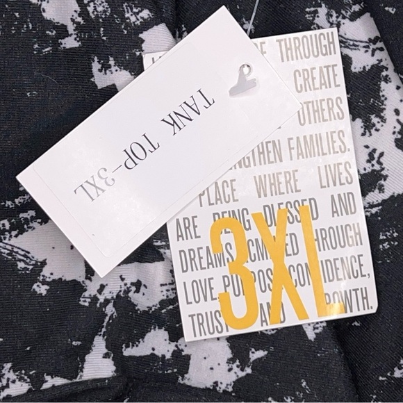 NEW XXXL LULAROE BLACK WHITE TANK TOP SLEEVELESS STRETCH ABSTRACT PRINT - Picture 12 of 14